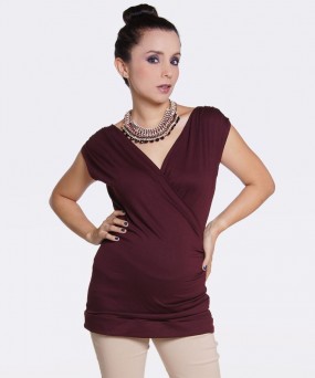 Blusa para embarazada - CRUZADA SISA MARSALA