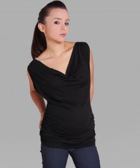 Blusa para embarazada - CUELLO CAIDO SISA NEGRO