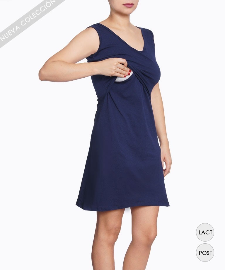 Vestido de lactancia SISA AZUL Mamma Bella Ecuador
