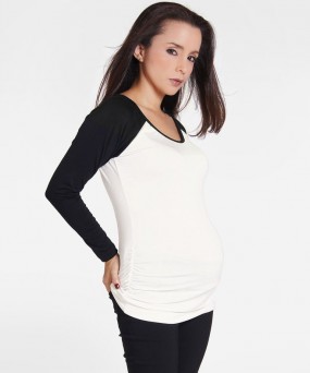 Blusa para embarazada - BLOCK CRUDO Y NEGRO